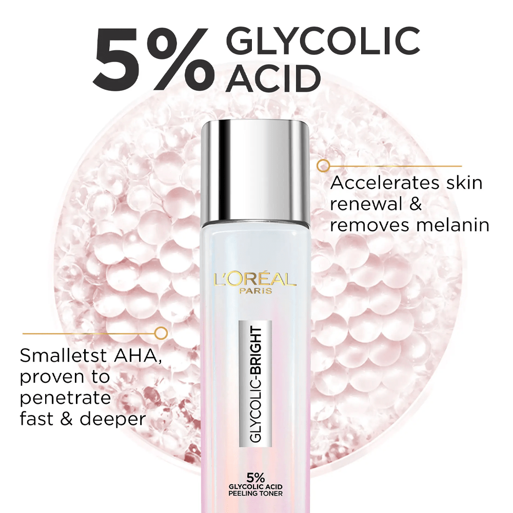 L'Oréal Paris - Makeup L'Oreal Glycolic Bright Instant Glow Peeling Toner, 128ml L'Oréal Paris - Makeup L'Oreal Glycolic Bright Instant Glow Peeling Toner, 128ml