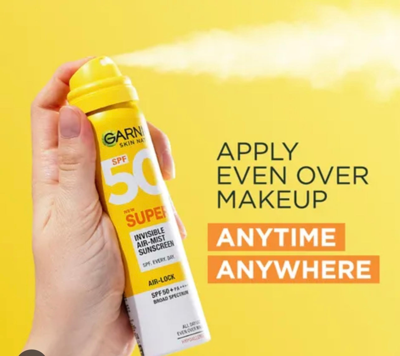 Garnier Super UV Invisible Air-mist Sunscreen, 75ml Garnier Super UV Invisible Air-mist Sunscreen, 75ml