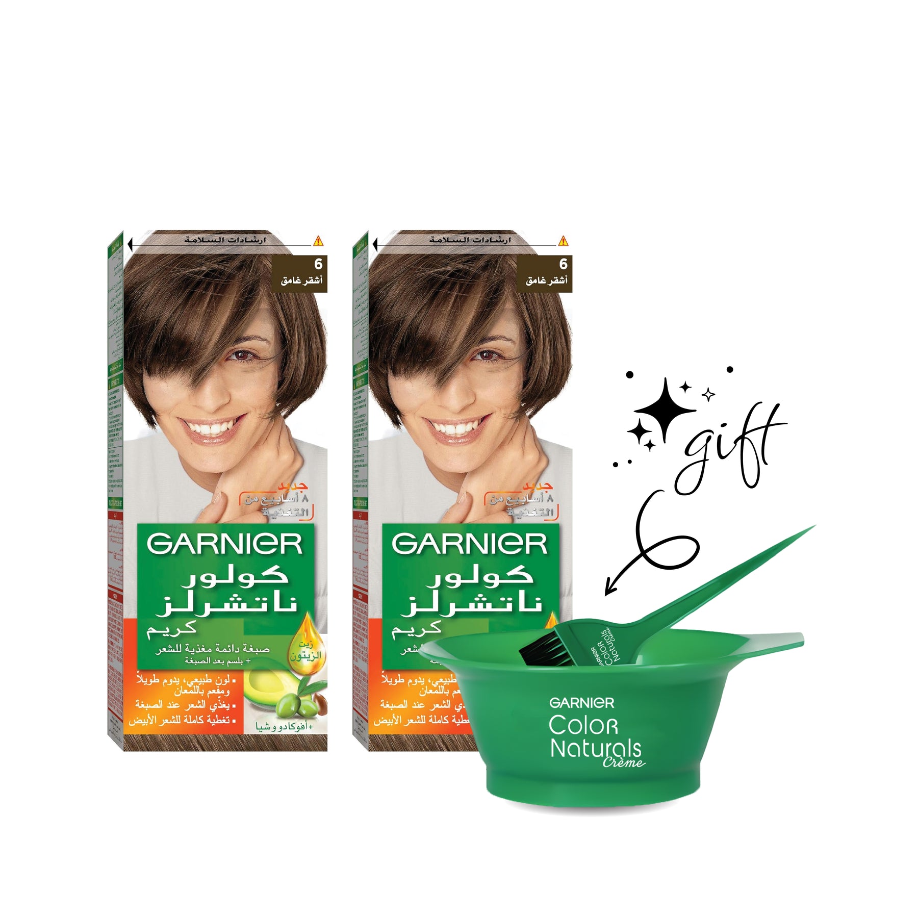 Garnier Color naturals gift set #6 Dark Blonde Twin pack 10% + GWP Bowl & Brush Garnier Color naturals gift set #6 Dark Blonde Twin pack 10% + GWP Bowl & Brush