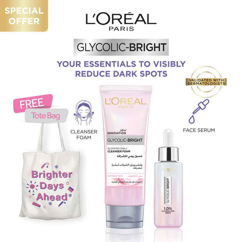 Glycolic Bright Serum + Face Wash + Tote Bag