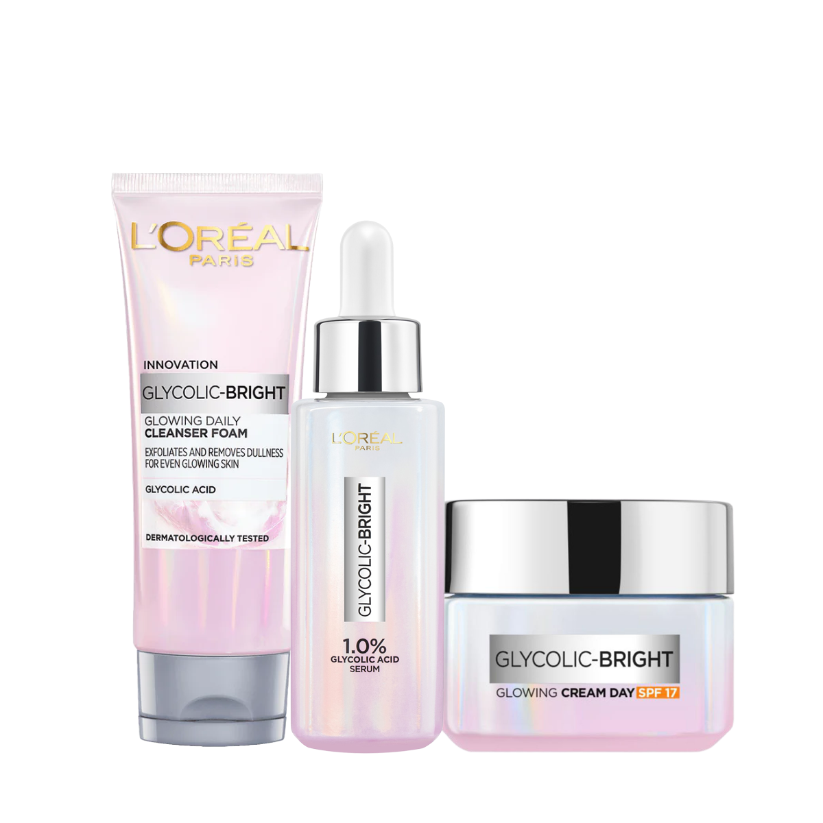 L'Oréal Paris - Makeup Glycolic Bright Wash + Day Cream + Serum L'Oréal Paris - Makeup Glycolic Bright Wash + Day Cream + Serum