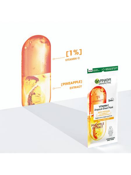 Pineapple Anti Fatigue Ampoule Sheet Mask + 1% Vitamin Cg