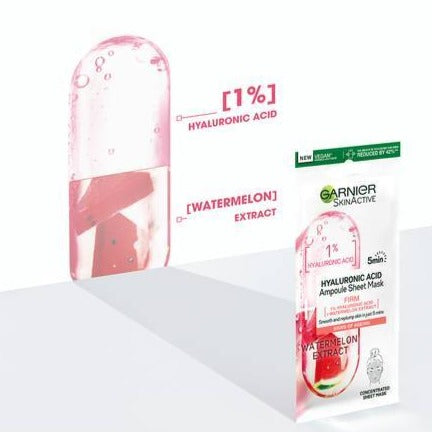 Garnier Watermelon Firming Ampoule Sheet Mask + 1% Hyaluronic Acid Garnier Watermelon Firming Ampoule Sheet Mask + 1% Hyaluronic Acid