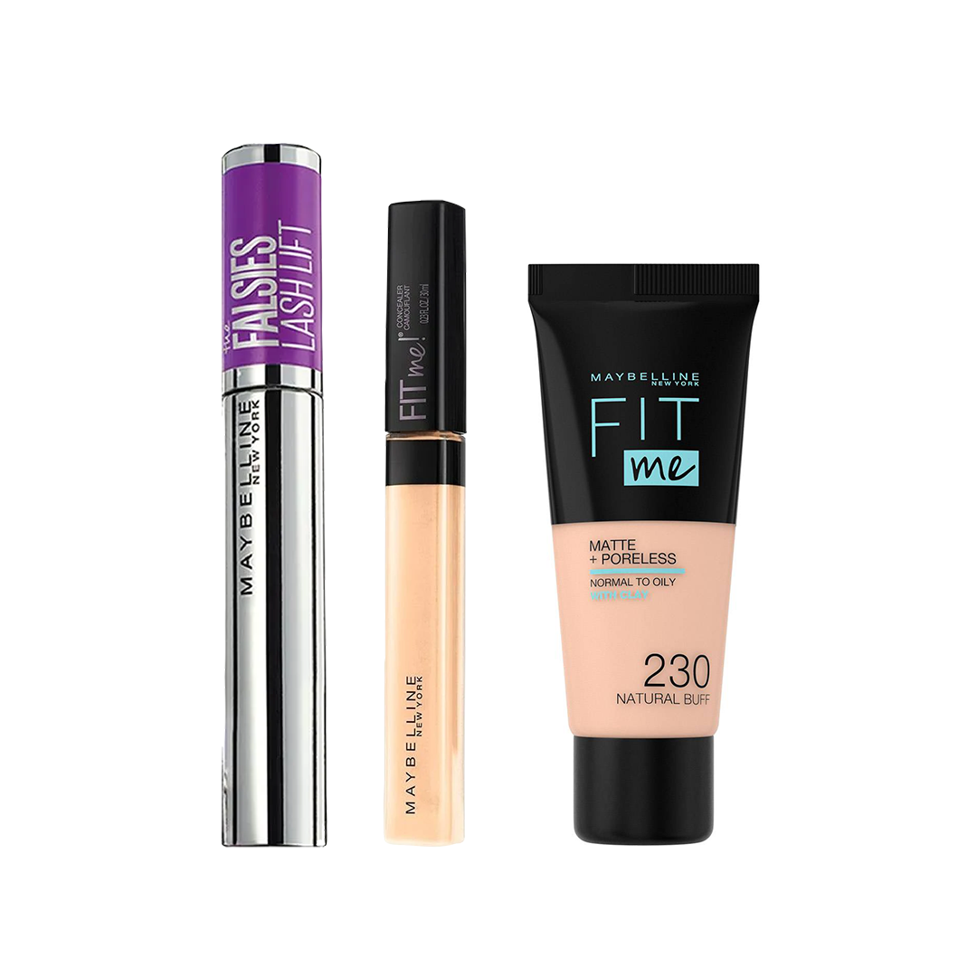 Maybelline New York Fit Me Foundation + Fit Me Concealer + Lash Lift Mascara Maybelline New York Fit Me Foundation + Fit Me Concealer + Lash Lift Mascara