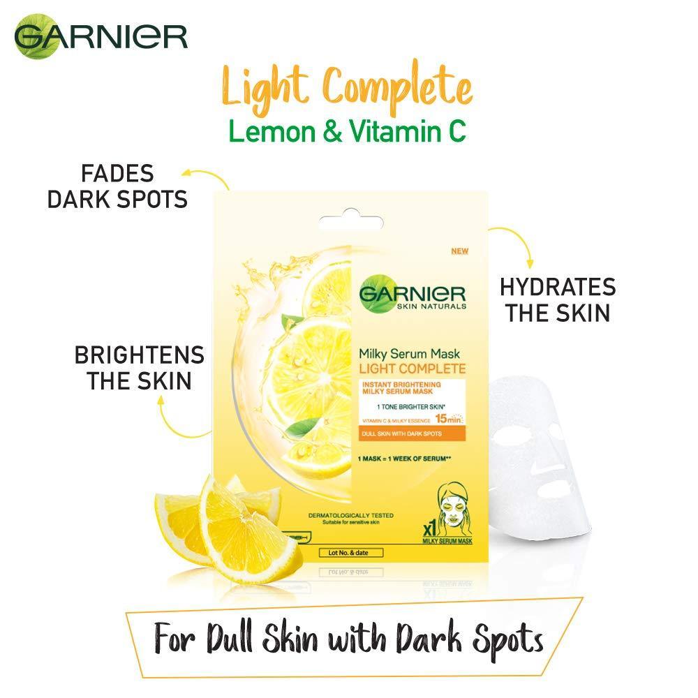 Garnier Fast Bright Tissue Mask with Vitamin C & Milky Essence Clear, 28g Garnier Fast Bright Tissue Mask with Vitamin C & Milky Essence Clear, 28g
