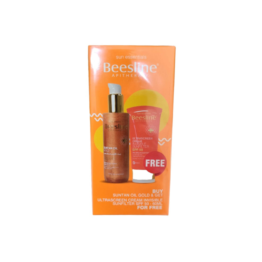 Beesline Suntan Oil Gold + FREE Ultrascreen Cream Invisible Sunfilter SPF 50 Beesline Suntan Oil Gold + FREE Ultrascreen Cream Invisible Sunfilter SPF 50